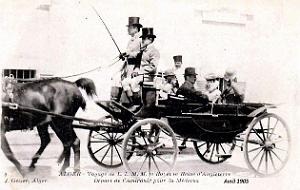 Alger - Voyage du Roi d'Angleterre Edouard VII et le la Reine Depart vers la Medersa - Avril 1905